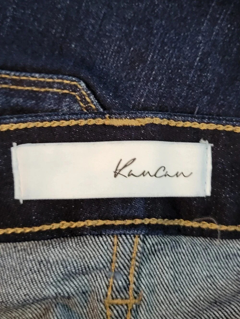 Kancan Dark Blue Wash High Rise Super Flare Jeans, Size Womens 3/25